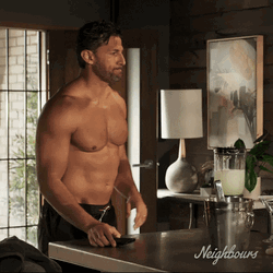 Neighbours Pierce Greyson Flexing His Abs GIF