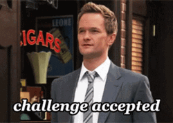 Neil Patrick Harris Barney Meme Challenge Accepted GIF