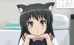 Neko Girl Acting Cute GIF