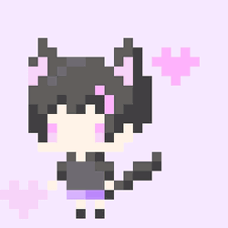 Neko Girl Animated Pixelated GIF
