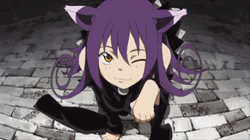 Neko Girl Mittens GIF