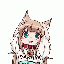 Neko Girl With Red Circle GIF