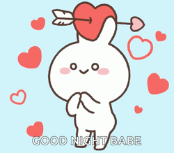 Neko Rabbit Good Night Babe Sticker