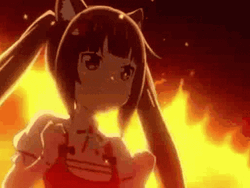 Nekopara Chocola Fire Background GIF