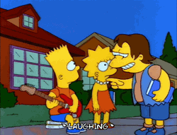 Nelson Haha Bullying Lisa And Bart Simpson GIF