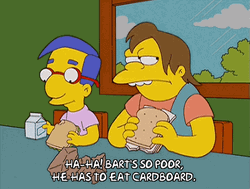 Nelson Haha Eating With Milhouse Van Houten GIF