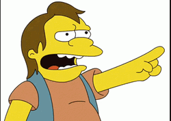 Nelson Haha White Background Blinking Animation GIF