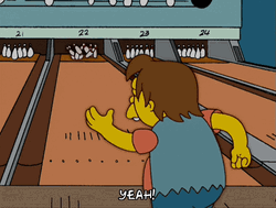 Nelson Muntz Playing In Bowling Alley GIF