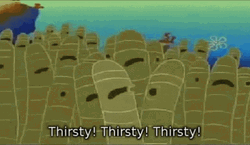 Nematodes Chanting Thirsty SpongeBob GIF