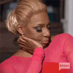 NeNe Leakes Stare Down Chin Cup GIF