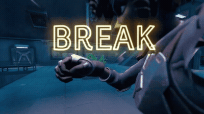 Neon Break Sign Lit Up GIF