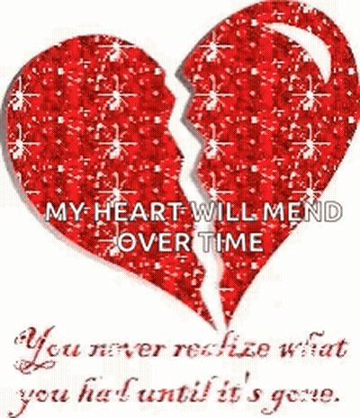 Neon Broken Heart Sign GIF