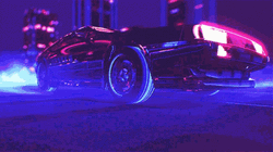 Neon Car DeLorean City Lights GIF