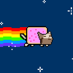 Neon Cat Opening And Closing Its Mouth GIF