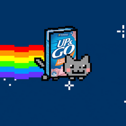 Neon Cat With Box Body GIF