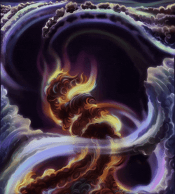 Neon Dragon Slowly Swirl Above GIF