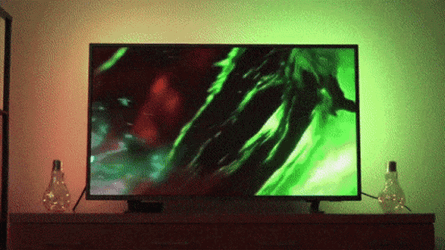 Neon Galaxy Computer Set Up GIF