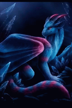 Neon Galaxy Dragon GIF