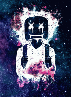 Neon Galaxy Marshmallow GIF