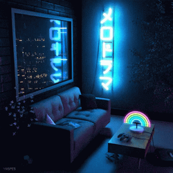 Neon Galaxy Room Rainbow Light GIF