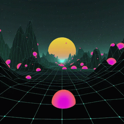 Neon Galaxy Yellow Moon GIF