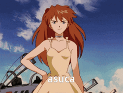 Neon Genesis Evangelion Asuka Langley Yellow Dress GIF
