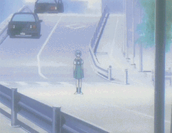 Neon Genesis Evangelion Rei Ayanami Middle Of Road GIF