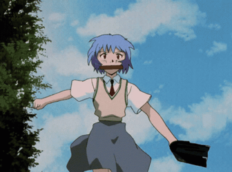 Neon Genesis Evangelion Rei Ayanami Running GIF