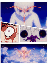 Neon Genesis Evangelion Rei White Hair On Clouds GIF