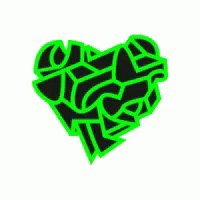 Neon Green Abstract Heart
