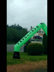 Neon Green Inflatable Tube Man Falling Down  GIF