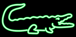 Neon Green Lacoste Alligator Logo GIF