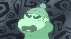 Neon Green Shin Chan Aura GIF