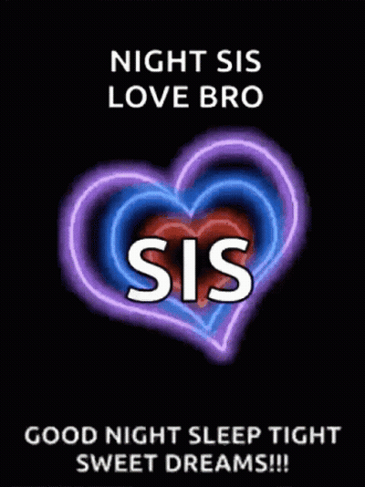 Neon Heart Night Sis Love Bro GIF