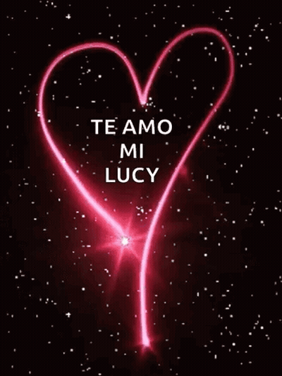 Neon Heart Saying Te Amo Mi Lucy GIF