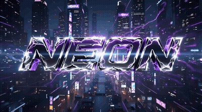 Neon In Futuristic City With Purple Lights GIF