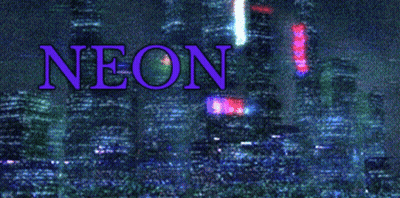 Neon Is Written In Purple On A Blurred Background GIF