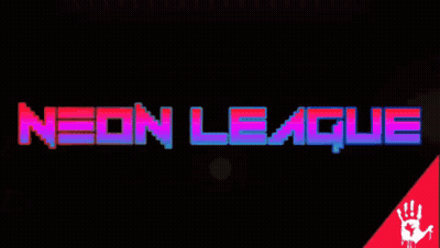 Neon League Ad With Red Hand GIF
