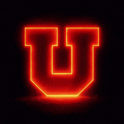 Neon Letter U With Fireworks GIF