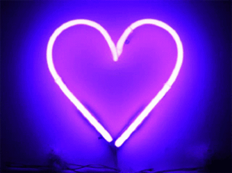 Neon Light Heart Shape Purple Aesthetic GIF