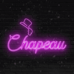 Neon Light Pink Chapeau Typography