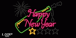 Neon Lights New Year GIF