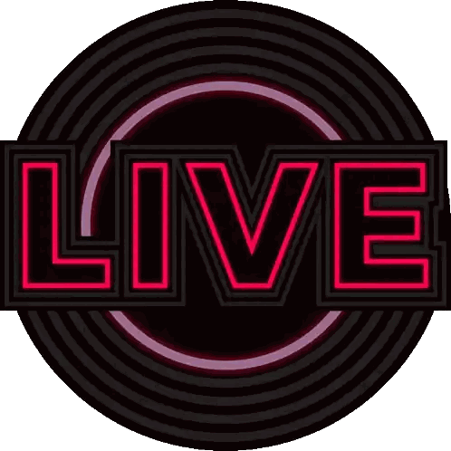 Neon Live Sign In Dark Circle Sticker