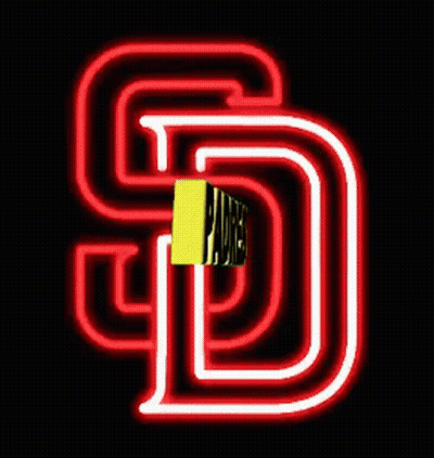 Neon Padres Sign In Yellow GIF