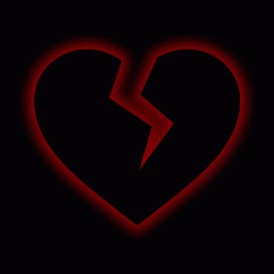 Neon Red Breaking Up Heart