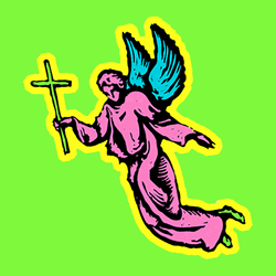 Neon Religious Angel In Easter GIF