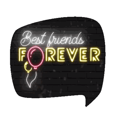 Neon Sign Best Friends Forever Sticker