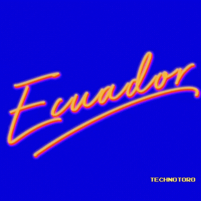 Neon Sign Ecuador Blue Background GIF