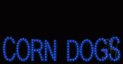 Neon Sign For Corn Dogs With Hot Dog GIF