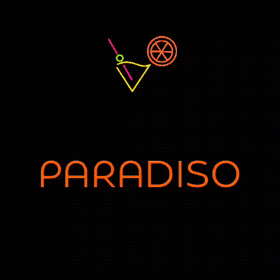 Neon Sign For Paradiso Drinks Bar With A Martini Glass GIF